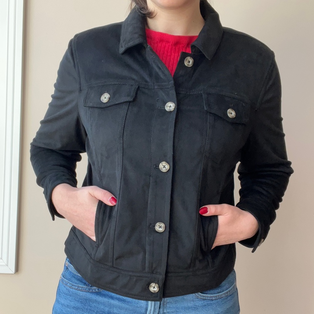 Tommy Bahama Faux Suede Black Jacket